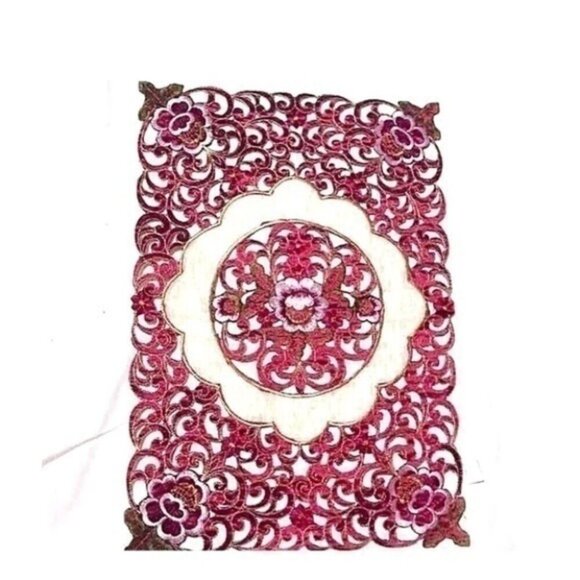 6PC Set Luxury Cutout Embroidery Table Placemats - Picture 1 of 1